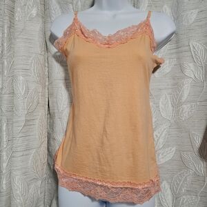 Coral Lace Trim Camisole